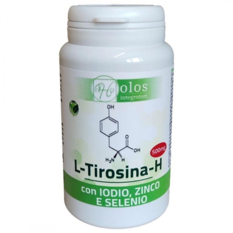 Barattolo di Holos L-Tirosina-H Integratore con Iodio, Zinco e Selenio 60 Capsule Barattolo di Holos L-Tirosina-H Integratore con Iodio, Zinco e Selenio 60 Capsule