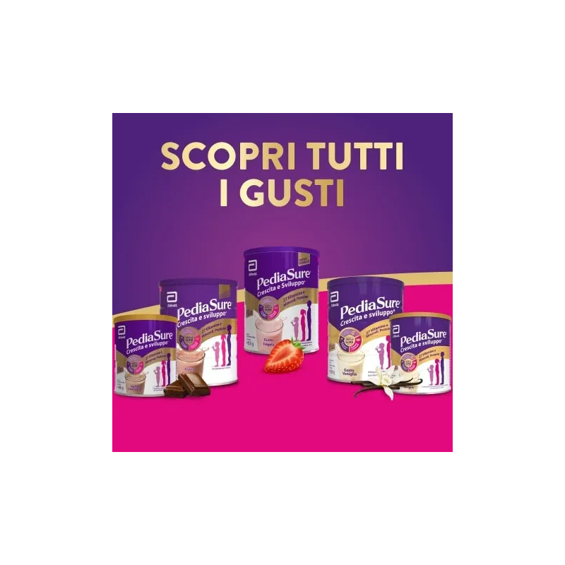 Pediasure Crescita e Sviluppo Integratore Vitaminico per Bambini Gusto Cioccolato 400gr Pediasure Crescita e Sviluppo Integratore Vitaminico per Bambini Gusto Cioccolato 400gr