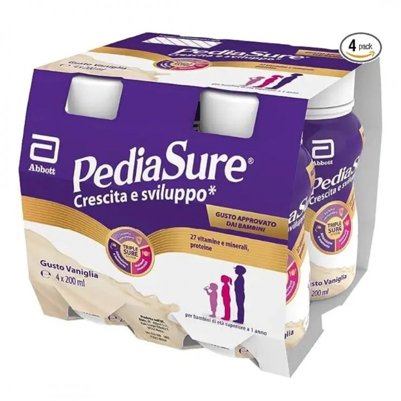 Formato convenienza di PediaSure Crescita e Sviluppo Integratore Vitamine e Minerali Integratore Bambini Vaniglia 4x220ml Formato convenienza di PediaSure Crescita e Sviluppo Integratore Vitamine e Minerali Integratore Bambini Vaniglia 4x220ml