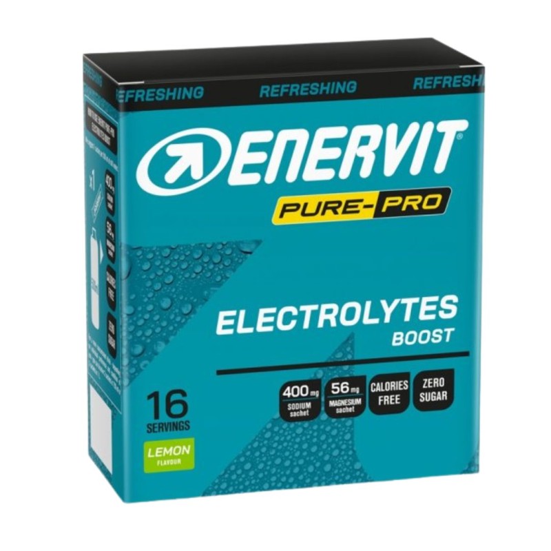 Confezione di Enervit Pure Pro Electrolytes Boost Integratore di Sodio e Magnesio Gusto Limone 16 Buste Confezione di Enervit Pure Pro Electrolytes Boost Integratore di Sodio e Magnesio Gusto Limone 16 Buste