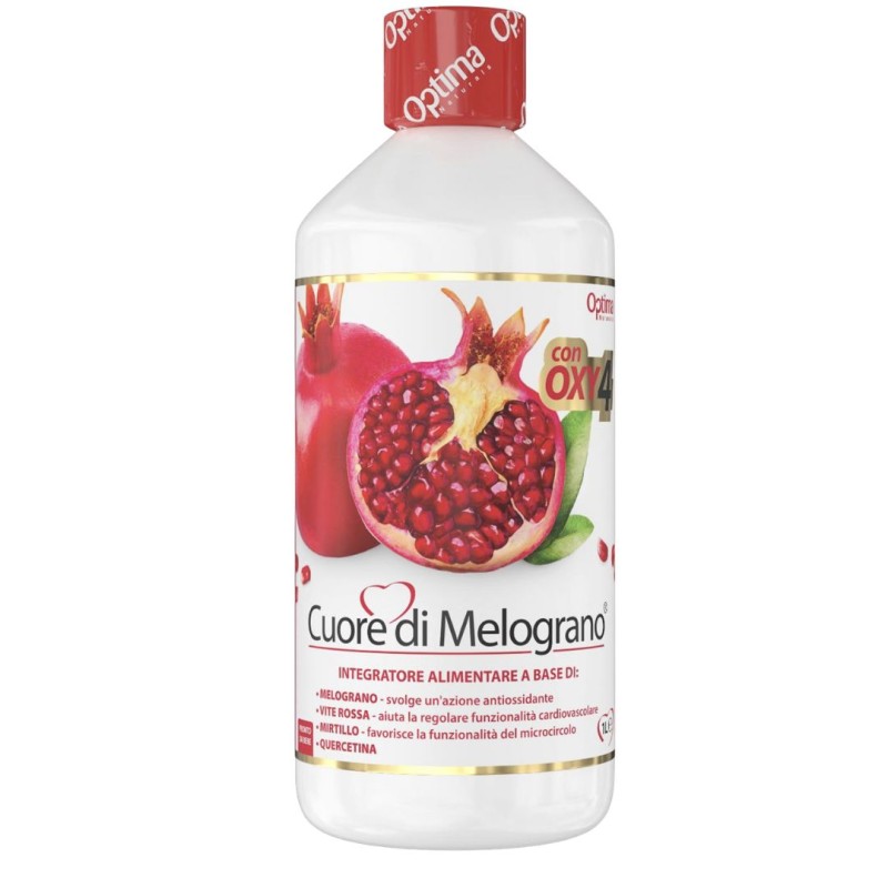 Flacone di Optima Naturals Cuore di Melograno con Oxy4 Integratore per Cuore 1 Litro
