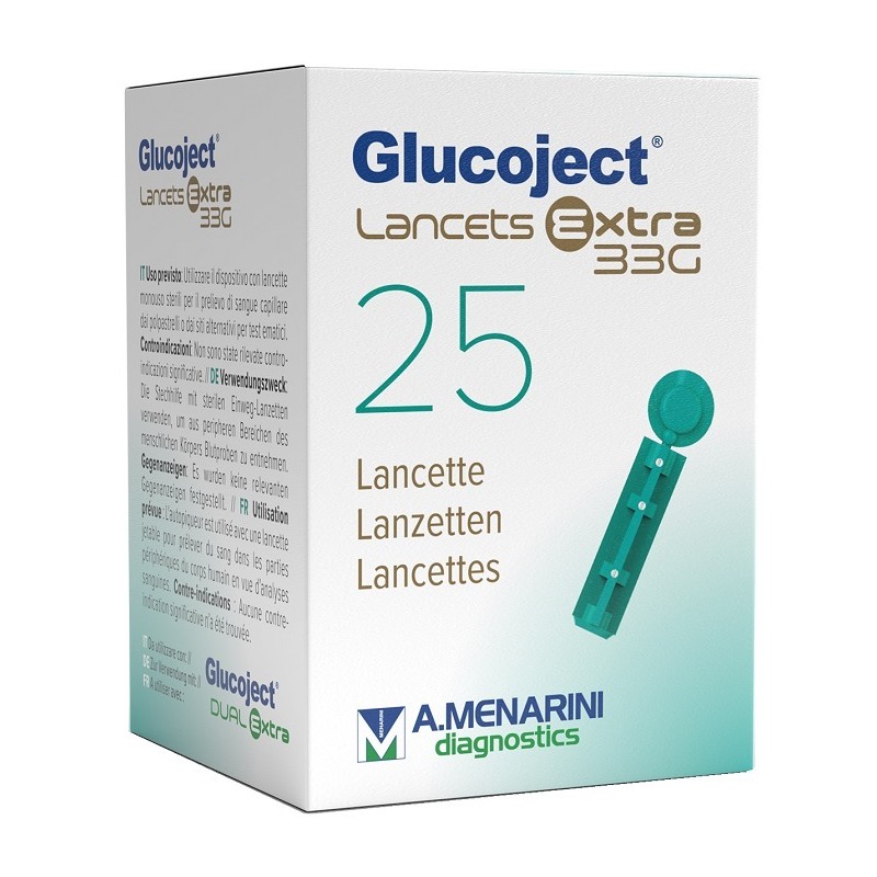 confezione di Glucoject Lancetta Pungidito Extra 33 25 Pezzi confezione di Glucoject Lancetta Pungidito Extra 33 25 Pezzi