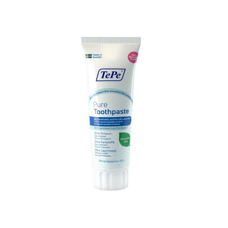 Tepe Pure Gusto Neutro Dentifricio per Gengive Sensibili 75 ml Tepe Pure Gusto Neutro Dentifricio per Gengive Sensibili 75 ml
