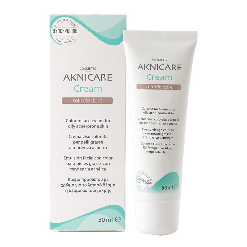 Aknicare Cream Teintee Dore' Crema Viso Colorata per Pelli Grasse 50 ml Aknicare Cream Teintee Dore' Crema Viso Colorata per Pelli Grasse 50 ml