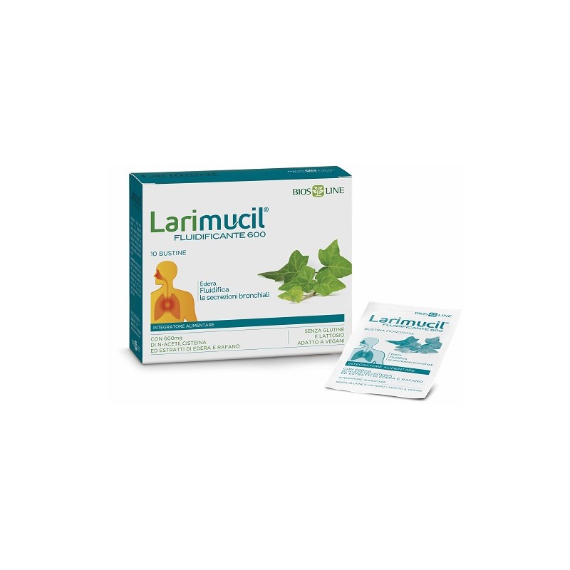 Larimucil Fluidificante 600 per Secrezioni Bronchiali 10 Bustine Larimucil Fluidificante 600 per Secrezioni Bronchiali 10 Bustine