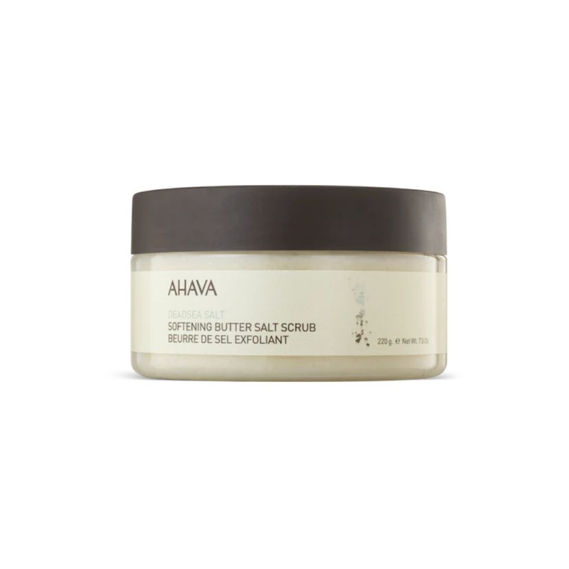 Confezione di Ahava Softening Butter Salt Scrub Ricco per il Corpo 220g Confezione di Ahava Softening Butter Salt Scrub Ricco per il Corpo 220g