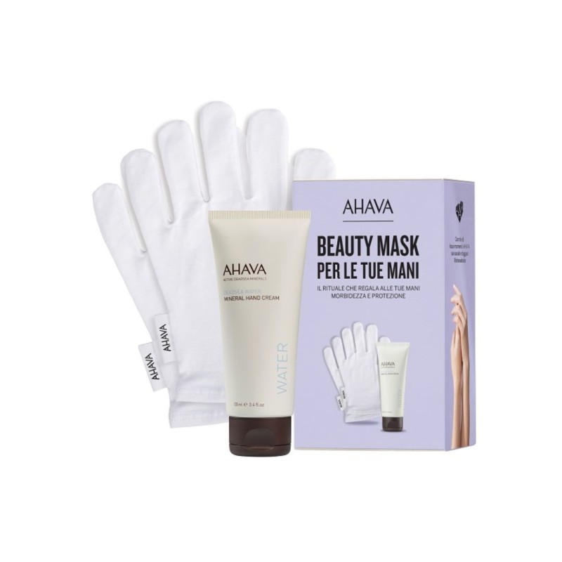 Confezione di Ahava Kit Mineral Hand Crema Idratante 100 ml + 2 Guanti Confezione di Ahava Kit Mineral Hand Crema Idratante 100 ml + 2 Guanti