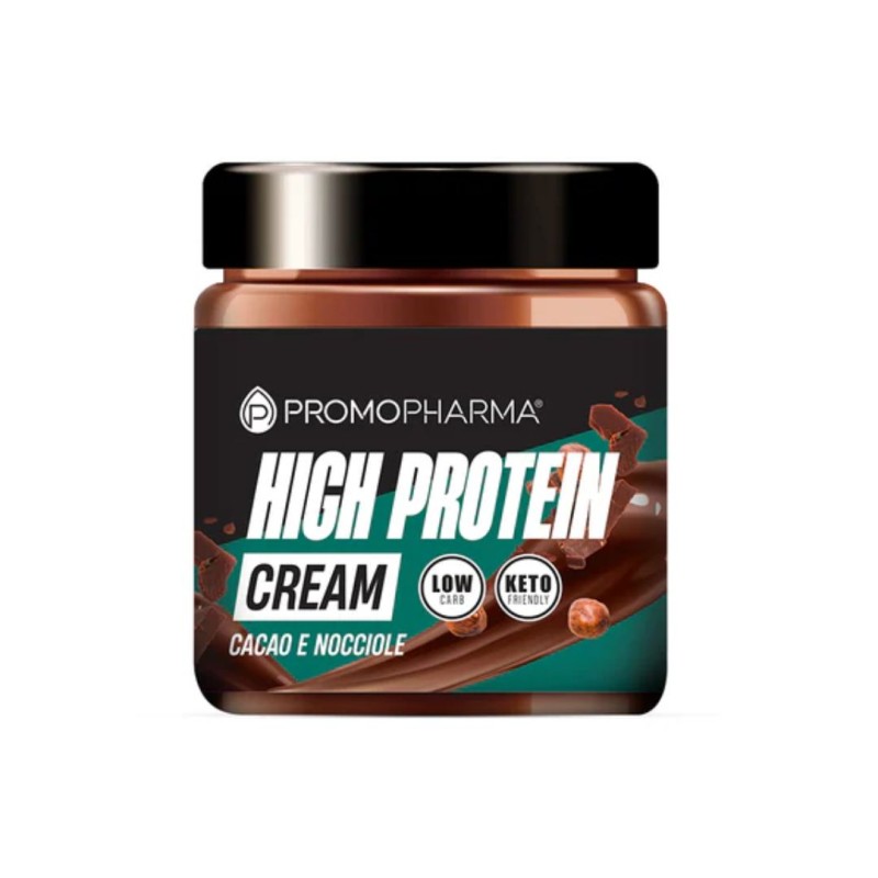 Vasetto di High Protein Crema Proteica con Pochi Zuccheri Gusto Cioccolato e Nocciole 200g
