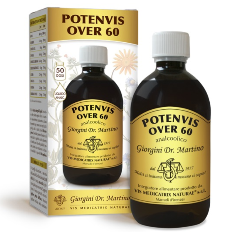 flacone di Dr. Giorgini Potenvis Over 60 per Energia e Vitalità 500 ml
