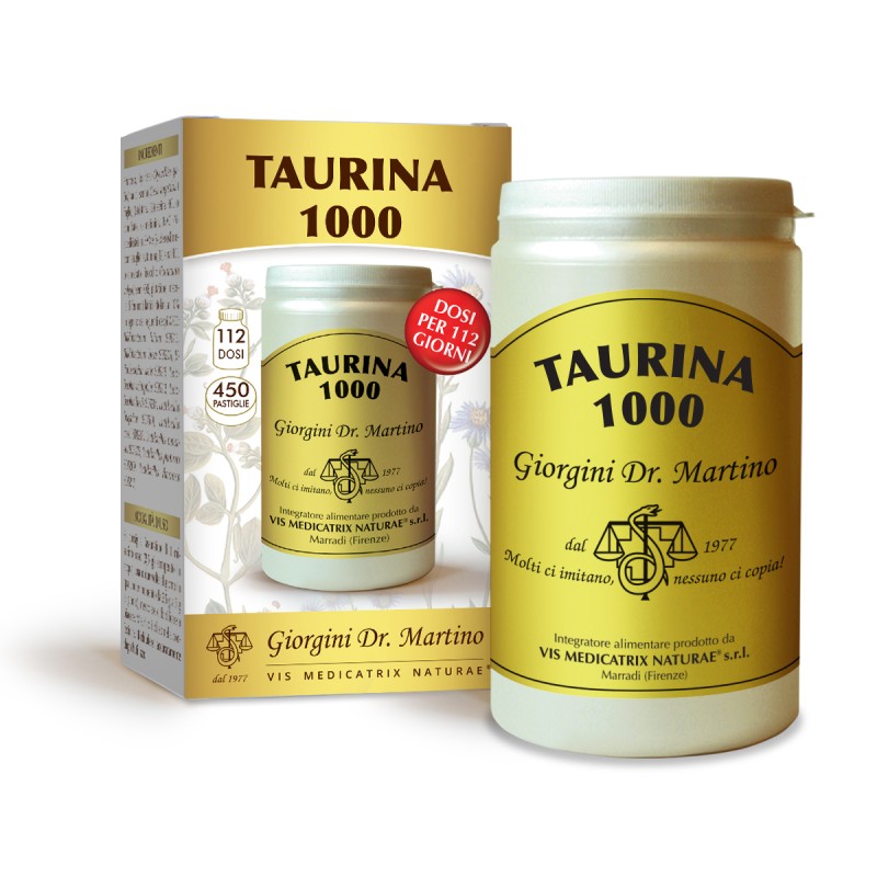 confezione di Dr. Giorgini Taurina 1.000 Integratore Antiossidante 450 Pastiglie