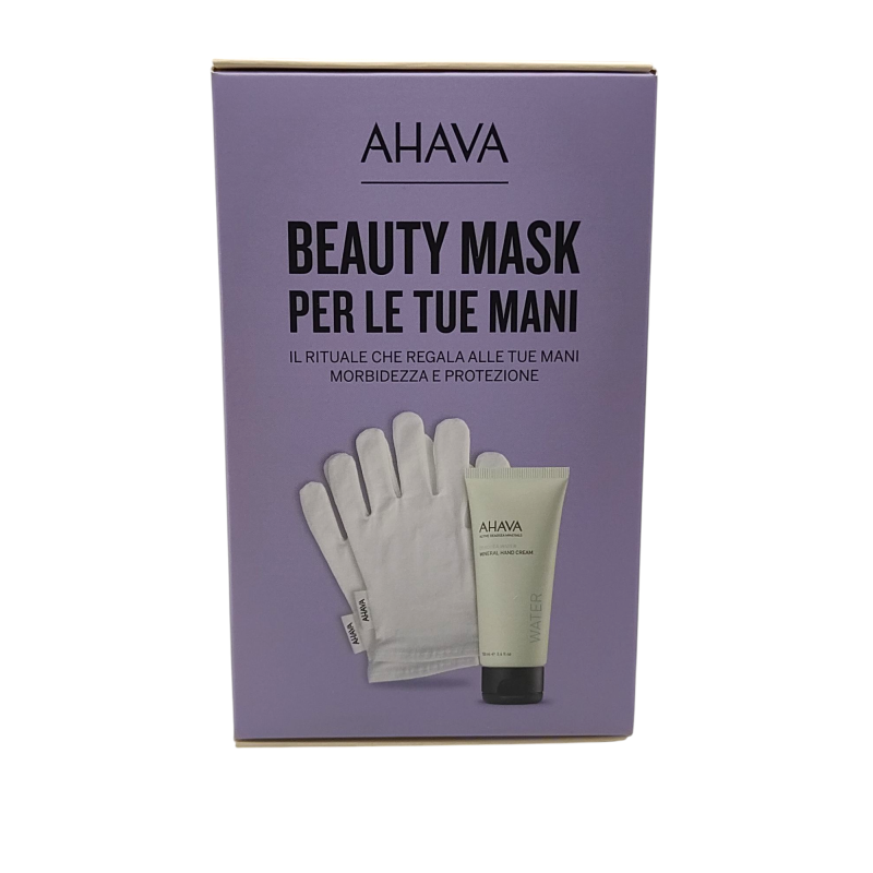 Confezione di Ahava Kit Mineral Hand Crema Idratante 100 ml + 2 Guanti in Cotone Confezione di Ahava Kit Mineral Hand Crema Idratante 100 ml + 2 Guanti in Cotone