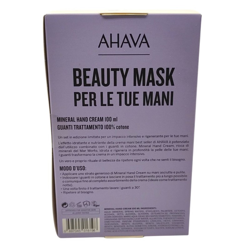 Modo d'uso di Ahava Kit Mineral Hand Crema Idratante 100 ml + 2 Guanti in Cotone Modo d'uso di Ahava Kit Mineral Hand Crema Idratante 100 ml + 2 Guanti in Cotone
