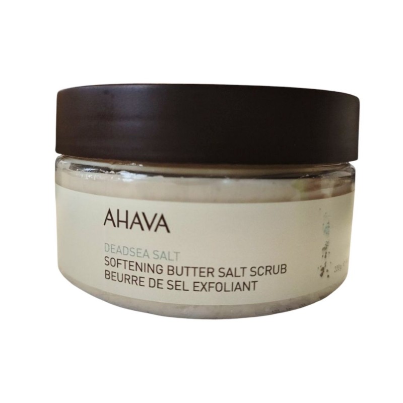 Confezione di Ahava Softening Butter Salt Scrub Ricco per il Corpo 220 g Confezione di Ahava Softening Butter Salt Scrub Ricco per il Corpo 220 g