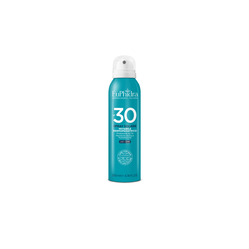 flacone di Euphidra Kaleido Solare Bambini Spray Invisibile Protezione 30 da 200ml flacone di Euphidra Kaleido Solare Bambini Spray Invisibile Protezione 30 da 200ml