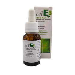scatola e flacone di OTI E8+ Plus Integratore di Vitamina E 20ml