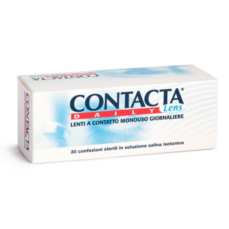 Primo piano della scatola diContacta Daily Lens Lenti a Contatto Giornaliere 30 Lenti Diottrie  -8,00