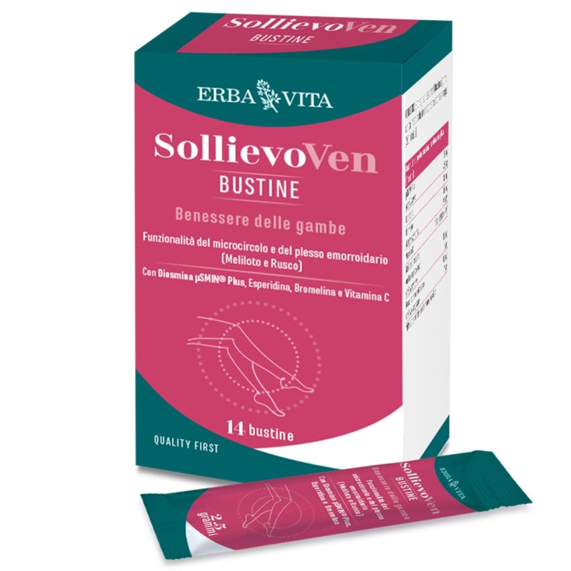 Confezione Erba Vita Sollievo Ven Integratore per Circolazione Gambe 14 Bustine Confezione Erba Vita Sollievo Ven Integratore per Circolazione Gambe 14 Bustine