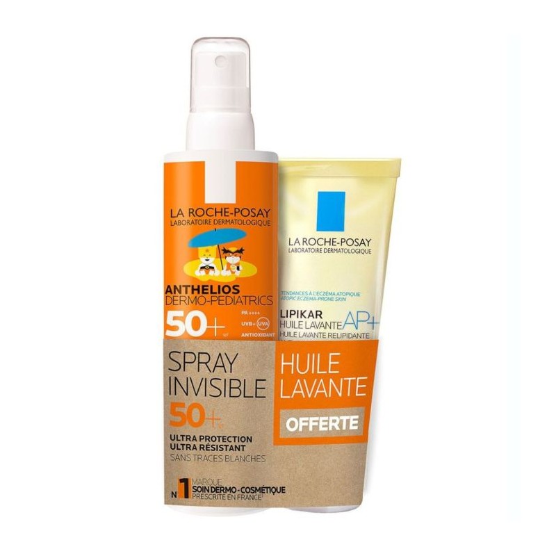 La Roche Posay Anthelios Spray Solare Uvmune Bambino SPF 50+ 200ml + Olio Detergente Lipikar in Omaggio