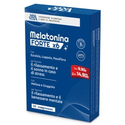 confezione di Sanavita Melatonina FORTE x6 Integratore per il Sonno 30 Compresse confezione di Sanavita Melatonina FORTE x6 Integratore per il Sonno 30 Compresse
