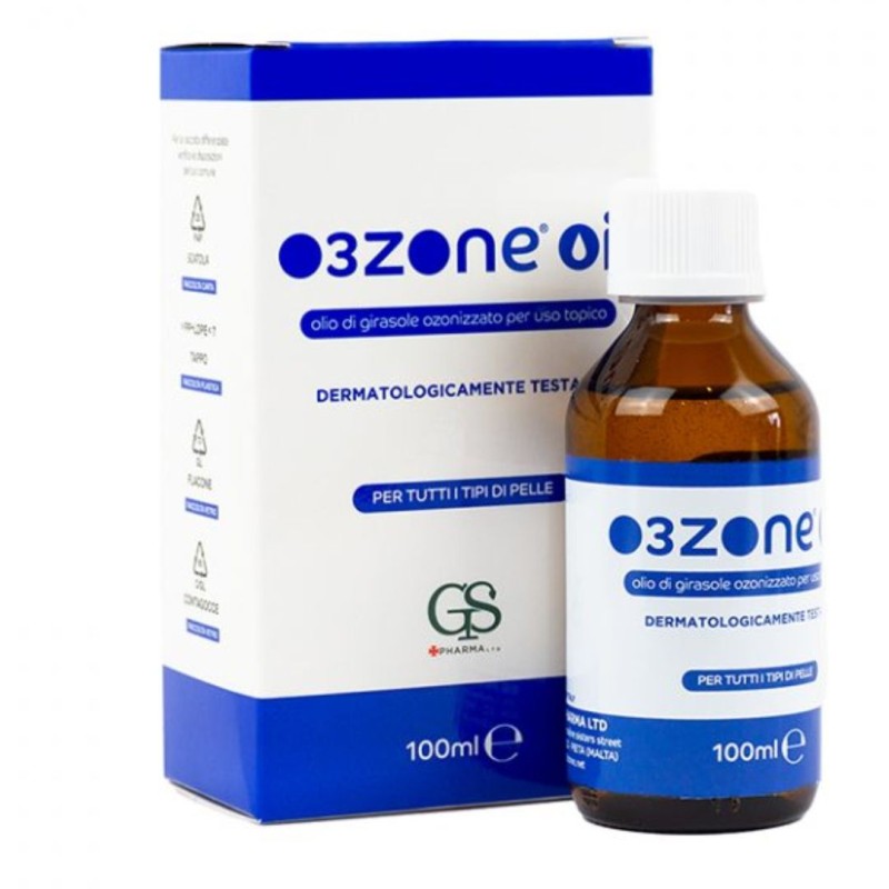 flacone O3Zone Oil Olio Ozonizzato per la Pelle Spray Oleoso 100ml flacone O3Zone Oil Olio Ozonizzato per la Pelle Spray Oleoso 100ml