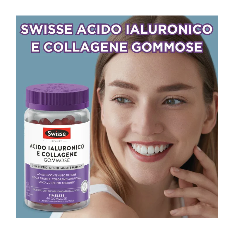 Swisse Acido Ialuronico e Collagene Integratore Antietà 40 Gommose Swisse Acido Ialuronico e Collagene Integratore Antietà 40 Gommose