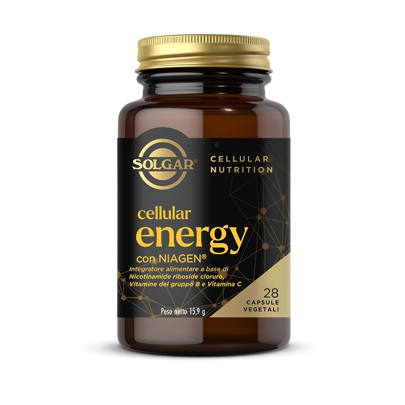 Barattolo di Solgar Cellular Energy Integratore Antiage NAD+ 28 Capsule