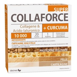 Formato di Collaforce Super 10000 con Curcuma Integratore Alimentare per Ossa e Pelle 20 Bustine