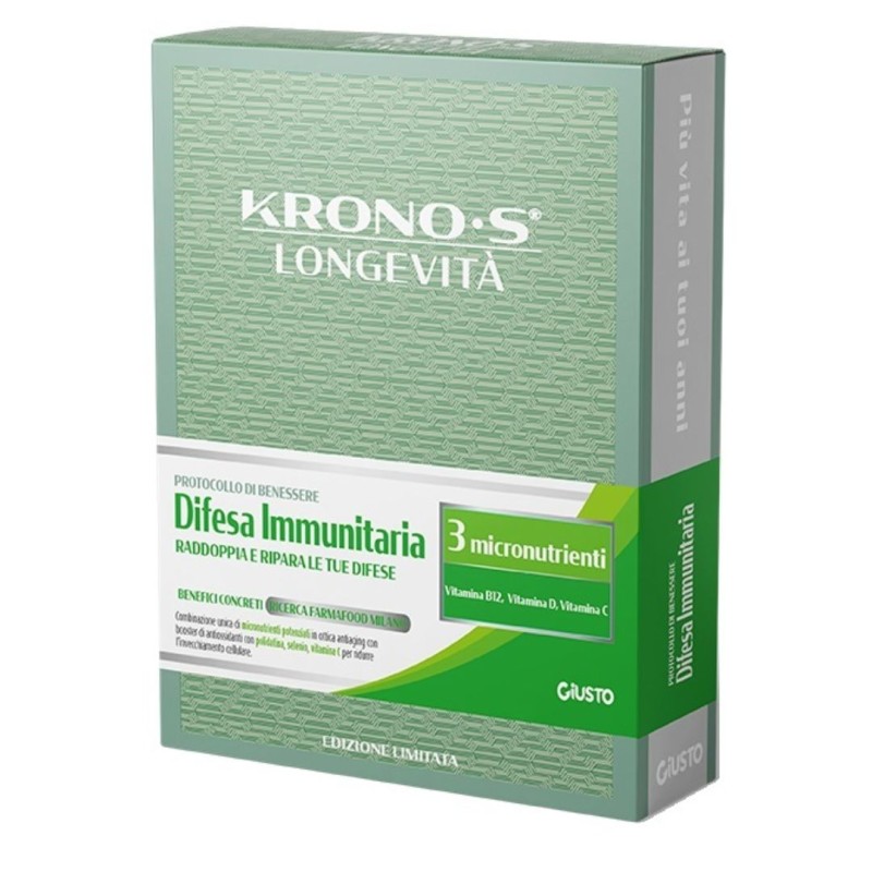 Confezione di Kronos Cofanetto Difesa Immunitaria Vitamina B12 + Vitamina C 30 + Vitamina D 90 Compresse
