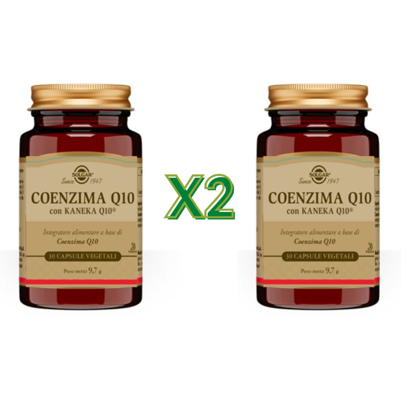 2 Confezioni di Solgar Coenzima Q10 Integratore Antiossidante 30 Capsule