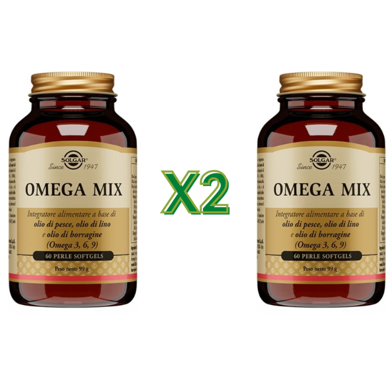 2 Confezioni di Solgar Omega Mix Integratore Omega 3 60 Softgels 2 Confezioni di Solgar Omega Mix Integratore Omega 3 60 Softgels
