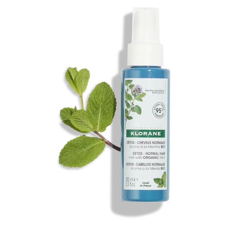 Confezione di Klorane Spray Purificante alla Menta Acquatica Bio 100 ml Confezione di Klorane Spray Purificante alla Menta Acquatica Bio 100 ml
