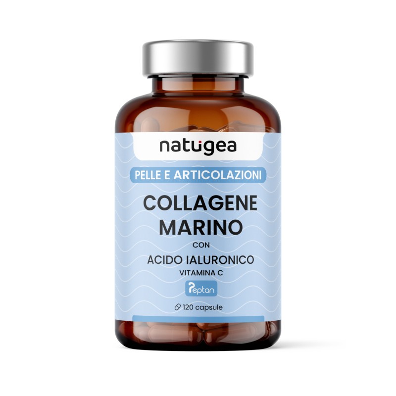 barattolo di Natugea Collagene Marino Integratore per Pelle Tonica e Sana 120 Compresse barattolo di Natugea Collagene Marino Integratore per Pelle Tonica e Sana 120 Compresse