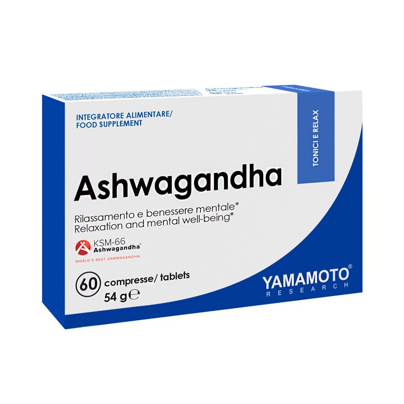 confezione di Yamamoto Ashwagandha Integratore per Stanchezza Mentale 60 Compresse