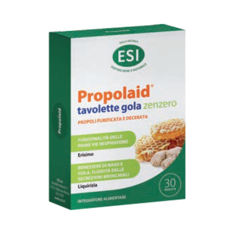 Formato di ESI Propolaid Tavolette Gola con Propoli e Zenzero 30 Tavolette Formato di ESI Propolaid Tavolette Gola con Propoli e Zenzero 30 Tavolette