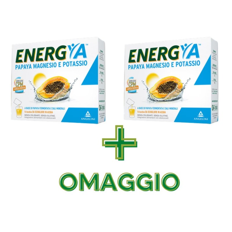 Confezioni di Energya Papaya Integratore di Magnesio e Potassio 14 Bustine + CONFEZIONE OMAGGIO