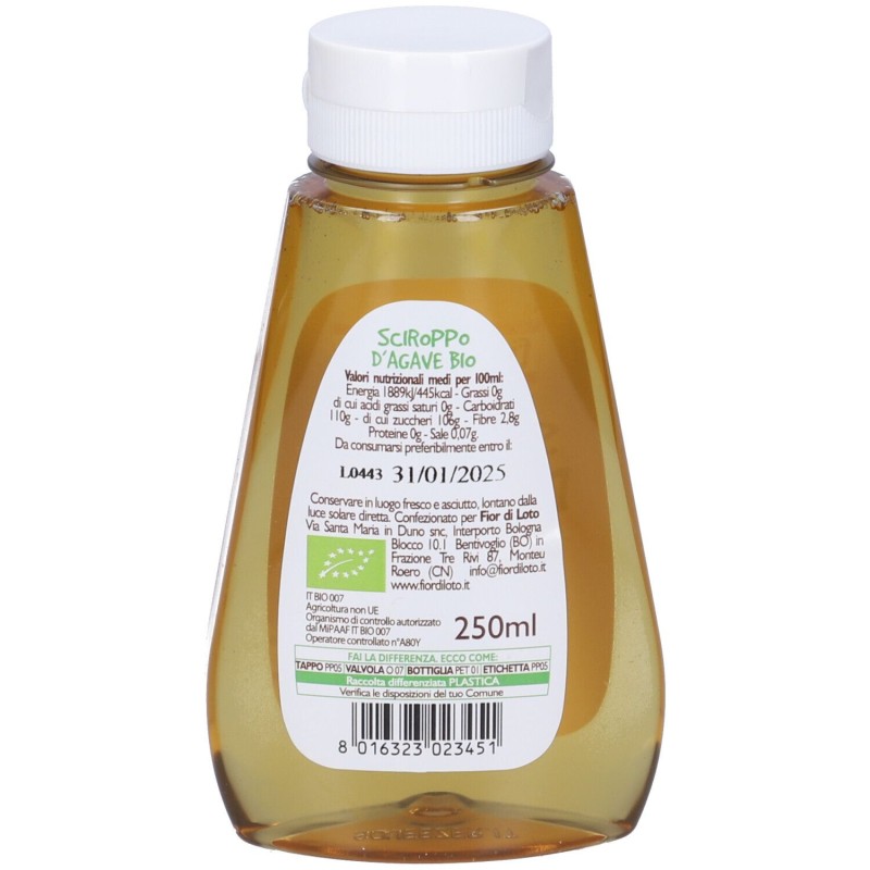 Primo piano di SCIROPPO DI AGAVE BIO SQUEEZER