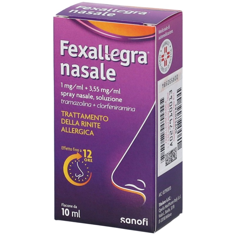 Foto esplicativa di Fexallegra Nasale Spray Antiallergico per Liberare Naso Chiuso 10 ml