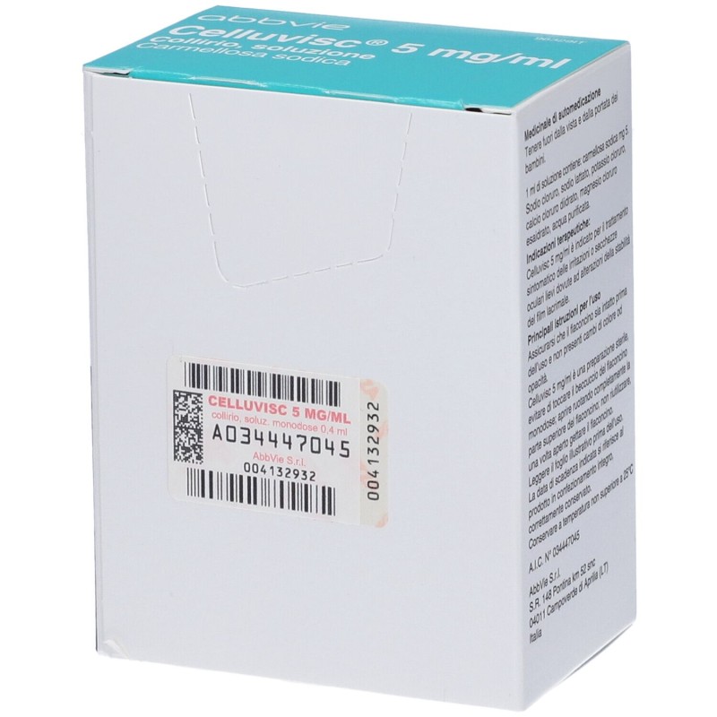 Packaging del prodotto Celluvisc Collirio Monodose Idratante e Lubrificante 30 Flaconcini 0,4 ml 5 mg/ml