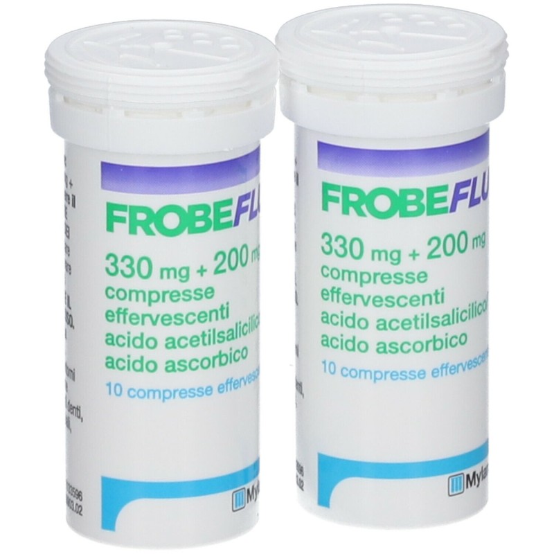 Packaging integro del prodotto Frobeflu Acido Acetilsalicilico e Vitamina C 20 Compresse Effervescenti Equivalente Aspirina C Packaging integro del prodotto Frobeflu Acido Acetilsalicilico e Vitamina C 20 Compresse Effervescenti Equivalente Aspirina C