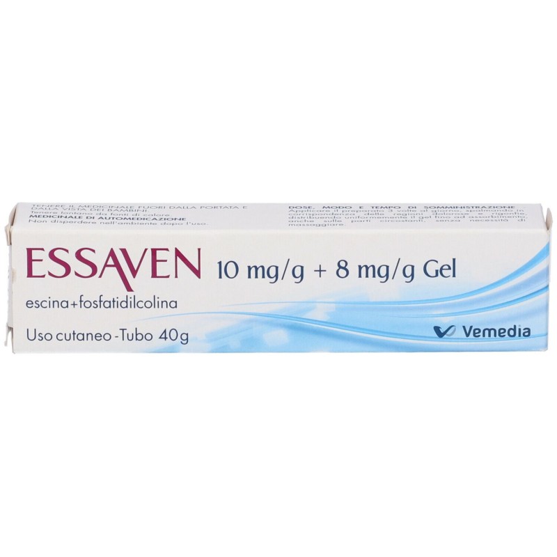 Scatola integra del prodotto Essaven Gel C.M 40 Grammi 1% + 0,8% per Gambe Pesanti ed Ematomi