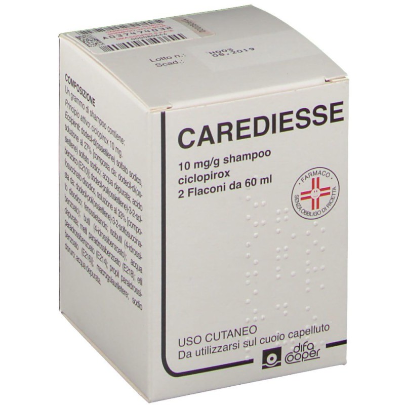 Primo piano di Carediesse Shampoo Per Dermatite Seborroica 2 Flaconi 60ml