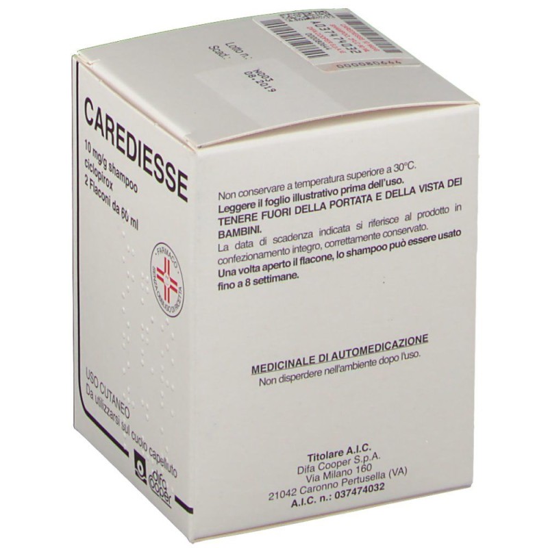 Vista del prodotto Carediesse Shampoo Per Dermatite Seborroica 2 Flaconi 60ml