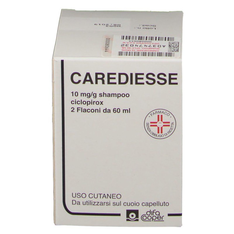 Presentazione grafica di Carediesse Shampoo Per Dermatite Seborroica 2 Flaconi 60ml