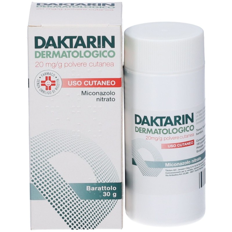 Scatola originale del prodotto Daktarin Polvere Antimicotica per Funghi 2% 30gr