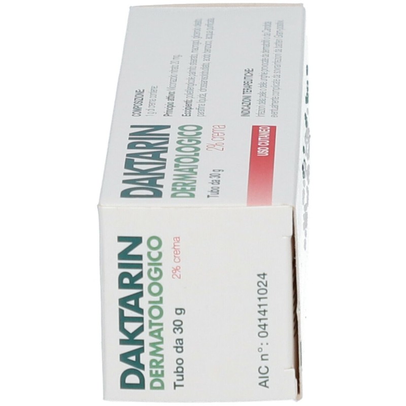 Dettaglio del packaging di Daktarin Crema Antimicotica contro Funghi e Micosi 2% 30gr