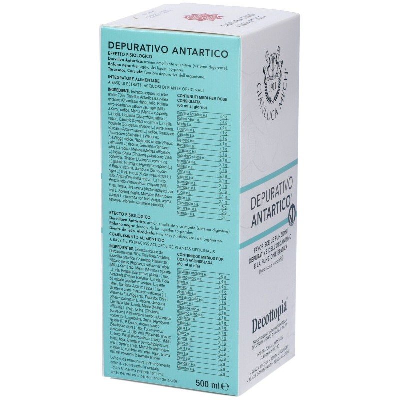 Packaging integro del prodotto Mech Depurativo Antartico Integratore 500ml Packaging integro del prodotto Mech Depurativo Antartico Integratore 500ml