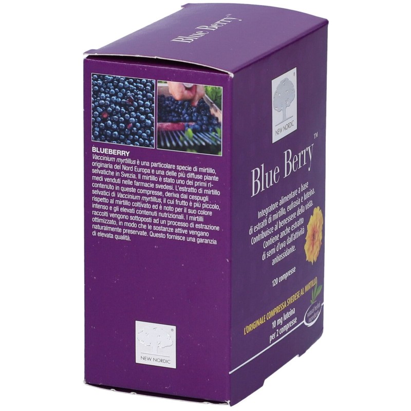 Confezione sigillata di New Nordic Blue Berry Integratore per la Vista 120 Compresse Confezione sigillata di New Nordic Blue Berry Integratore per la Vista 120 Compresse