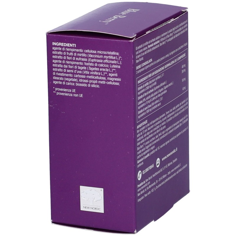 Aspetto del prodotto New Nordic Blue Berry Integratore per la Vista 120 Compresse Aspetto del prodotto New Nordic Blue Berry Integratore per la Vista 120 Compresse