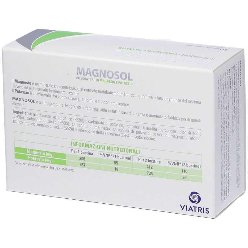 Immagine reale di Magnosol Integratore di Magnesio e Potassio 20 Bustine Effervescenti