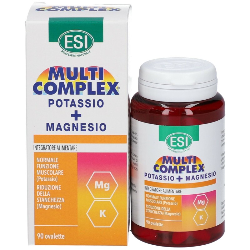 Scatola integra del prodotto ESI Multicomplex Magnesio e Potassio 90 Capsule Scatola integra del prodotto ESI Multicomplex Magnesio e Potassio 90 Capsule